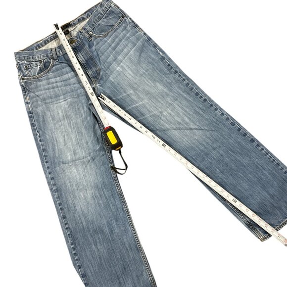 Banana Republic W34 L32 Distressed Relaxed Jeans Blue Medium Wash Fade Mens - Picture 4 of 9